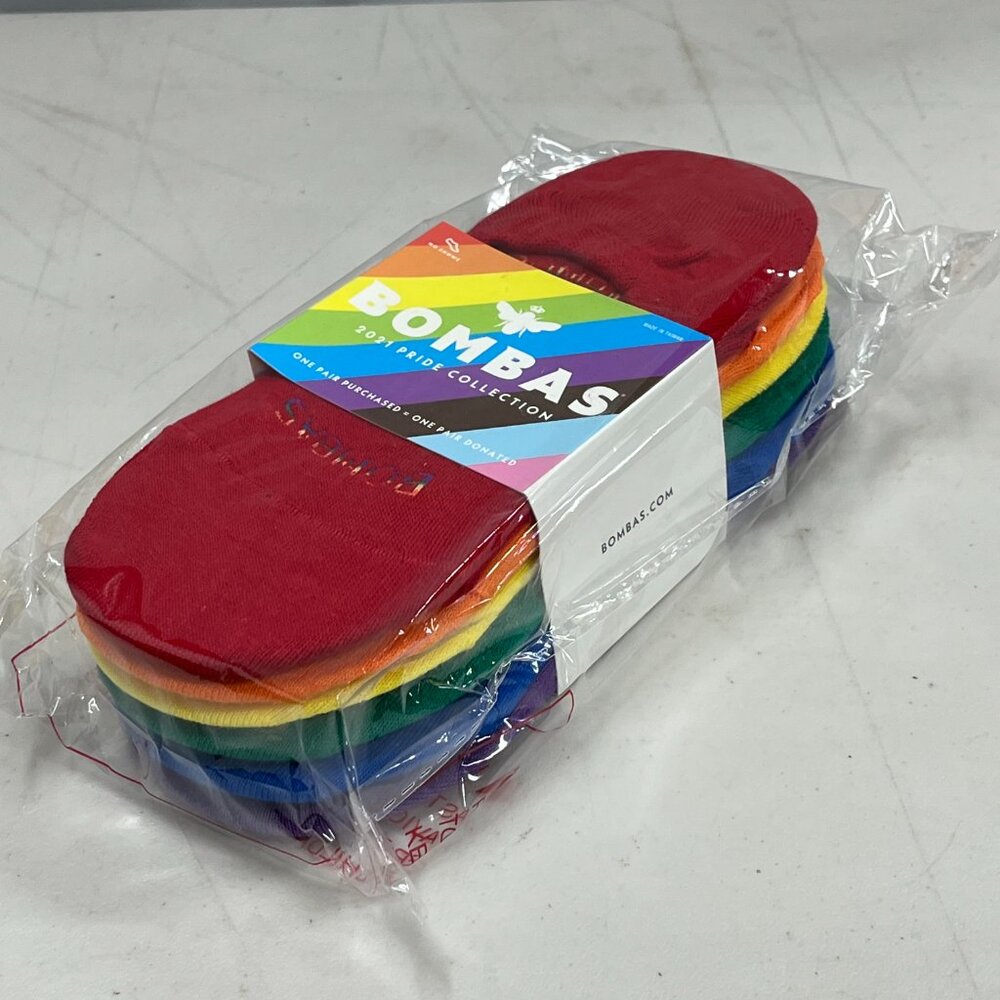 BOMBAS 6-Pack Rainbow 2021 Pride Collection Medium Unisex No-Show Socks NWT